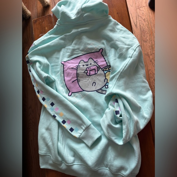 Pusheen XL Mint Green Hoodie with Colorful Accents - Picture 7 of 10